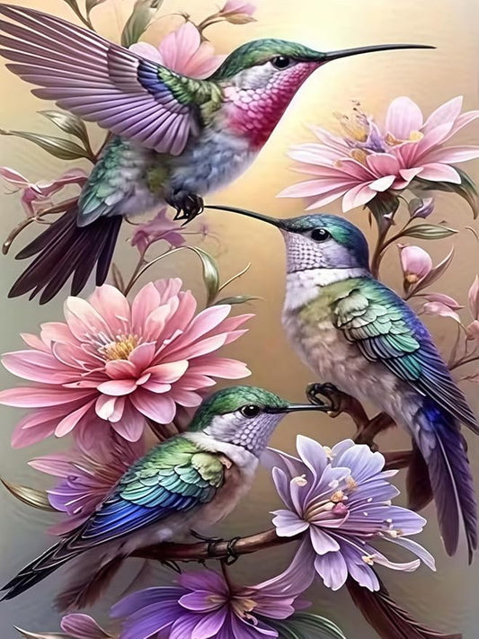 Mosaflare 5D Diamond Painting Kits for Adults, Hummingbird Diamond Art for Beginners, DIY Full Round Drill Paint by Diamonds Dot Gem Art for Adults, Home Wall Decor 12x16 Inch