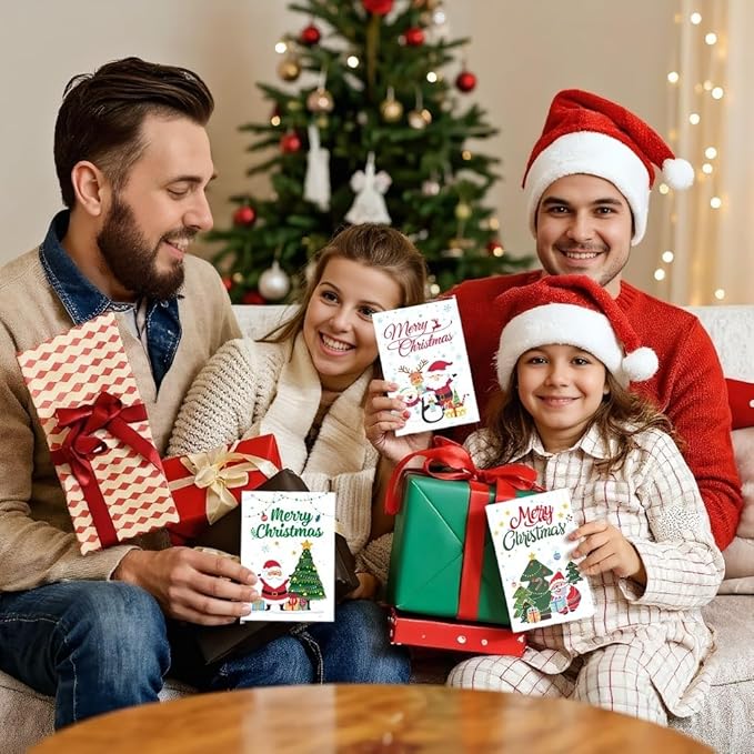 24 Pack of Christmas Cards Holiday Greeting Cards with Envelopes & Stickers 4 x 6 inch Winter Blank Note Cards for Xmas Holiday Party Invitation Supplies