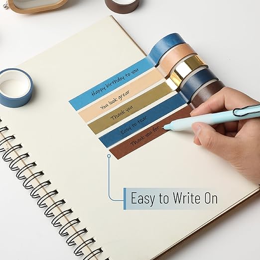 Mr. Pen Washi Tape Set, 10 Rolls, Terra Nova Palette, Decorative Tape, Scrapbook Tape, Craft Tape