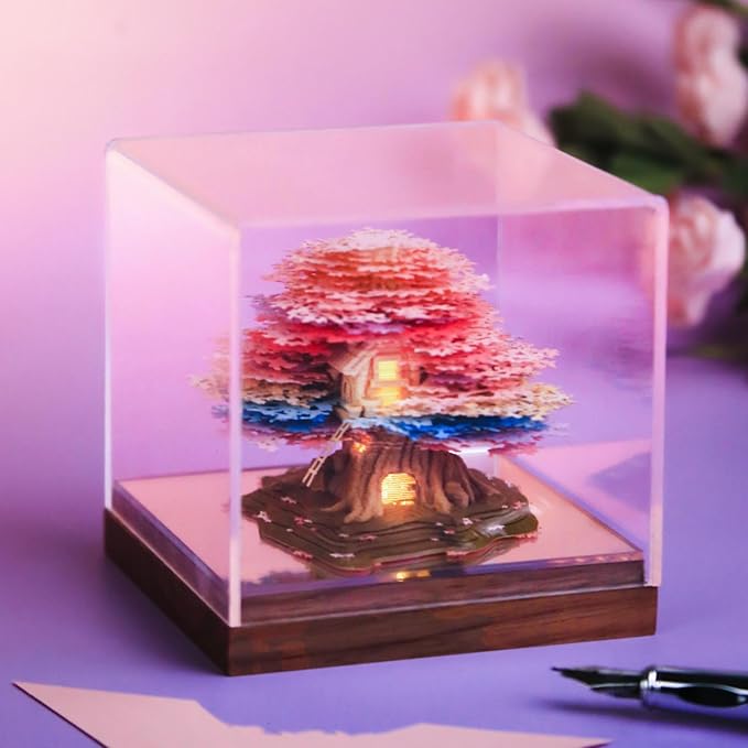 Time Piece Calendar 2026,3D Tree Tear-Away Memo Pad Creative Desk Calendars,3D Notepad Paper Carving Art Sticky Notes,3D Calendar 2026 Suitable for Room and Office Desktop Decoration