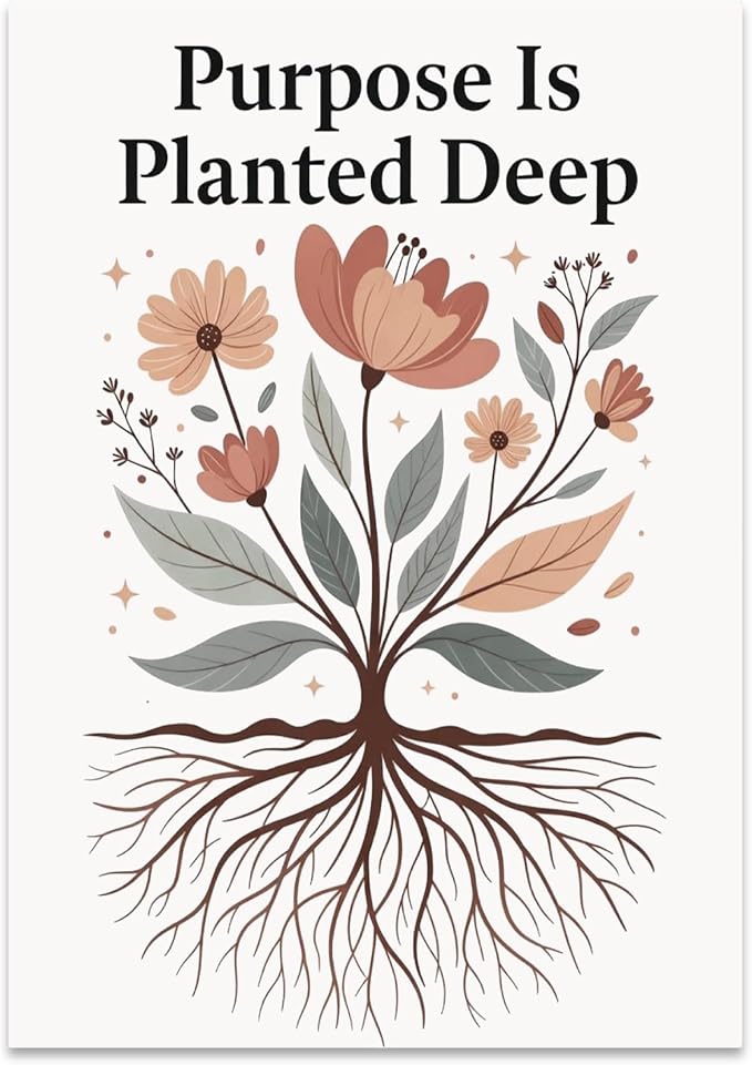 Purpose Is Planted Deep - Faith Inspired Decor - 13x19 Poster Print - Botanical Wall Art