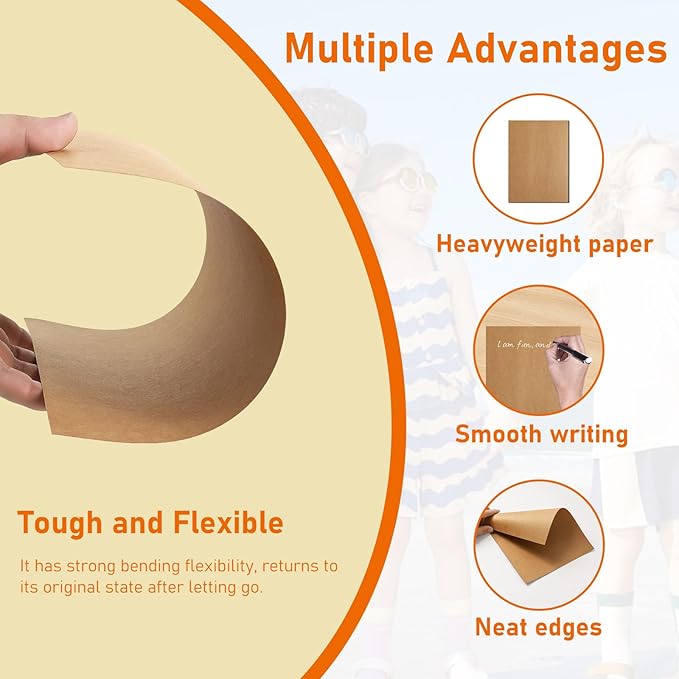 60 Sheets Brown Cardstock 4 x 6 Thick Paper, 300gsm/110lb Heavyweight Flat Card Stock Kraft Paper for Cards Making, Wedding Invitations, Thank You Cards, Birthday, Stationery