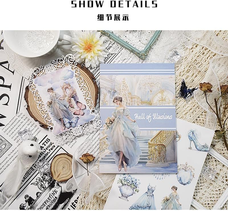 Alideco 20pcs Vintage Scrapbook Stickers Europe and The United States Figure Flowers Sticker Book for Adults Sticker journaling Stickers for Scrapbooking (huanjingdiantang) - Image 2