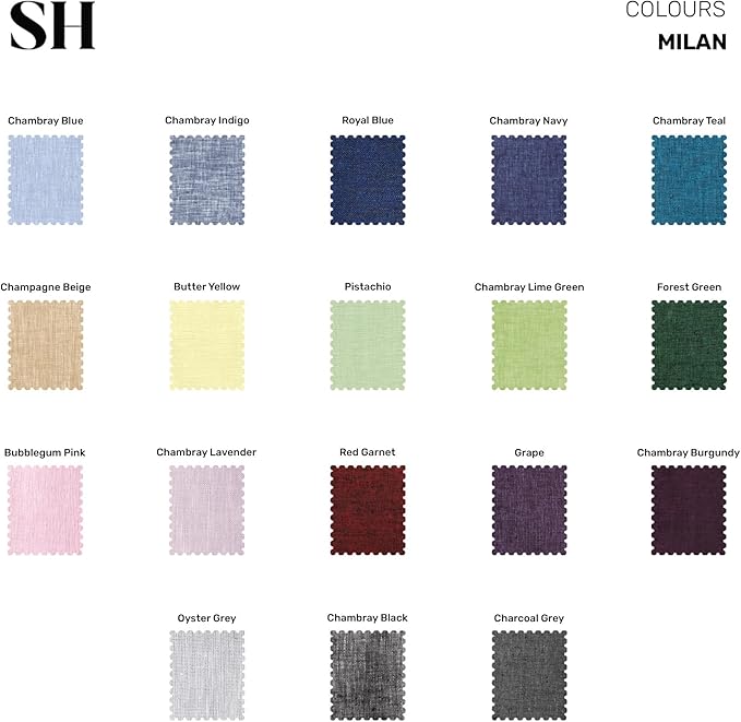 Solino Home Linen Table Runner 60 Inches - 100% Pure Linen Chambray Lime Green Hemstitch Table Runner 14 x 60 Inch Ideal for Dresser and Coffee Tables, Spring, St Patricks Day, Easter - Milan