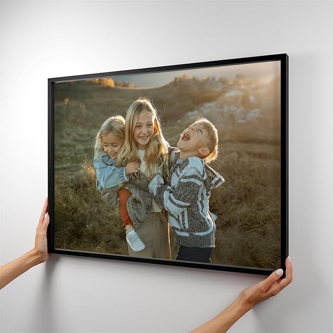 Mixtiles Official Custom Photo Tiles - Magnetic Wall Frames - Adhesive Sticker, no Nails - Personalized Printed Photos - Various Sizes and Frames - 27x20-1-Tile - Normal Black