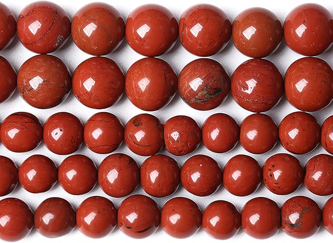 12MM 30PCS Natural Stone Chinese Red Jaspers Spacer Beads for Jewelry Making DIY Bracelet