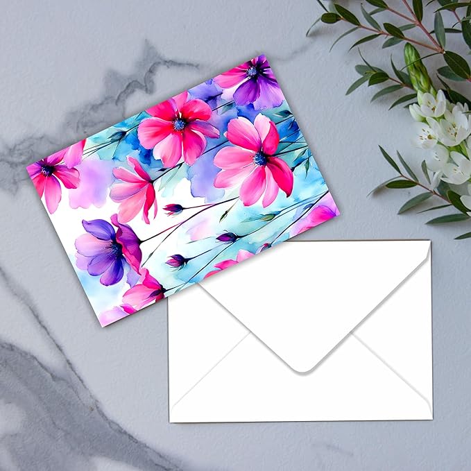 PARTH iMPEX 36 Floral Blank Note Cards With Envelopes - 4 x 6 inch All Occasion Greeting Cards, Watercolor Flowers Sympathy Thank You Notecards and Sealing Stickers