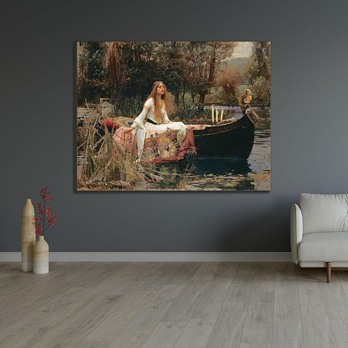 ArtDirect Waterhouse-The Lady of Shallot Custom Framed Art Print Giclee Print or Canvas Options with Various Sizes and Customization by Masters Collection