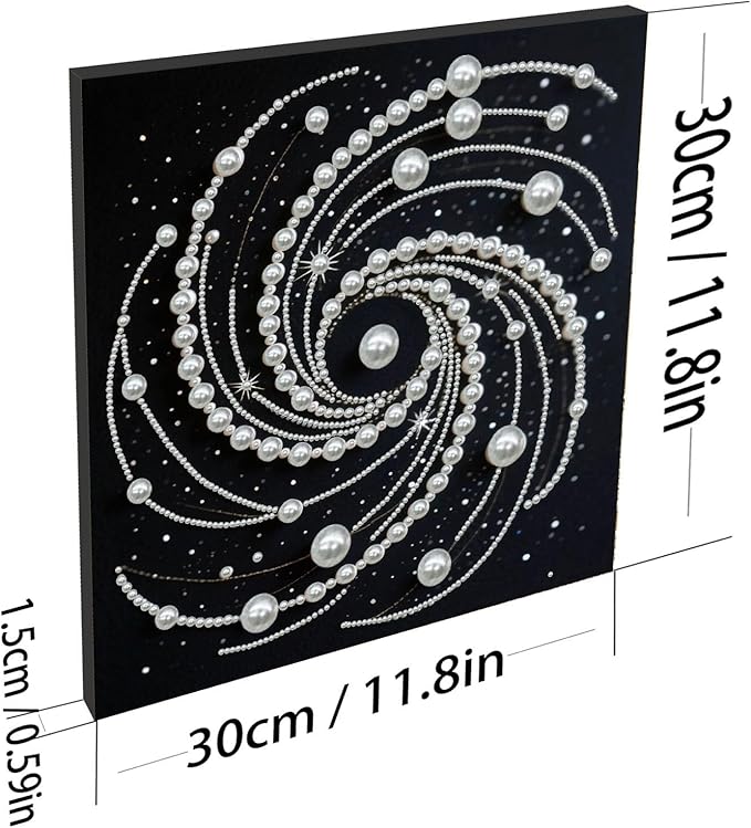 DIY Pearl Painting Kit with Wooden Frame, 3D Plastic Pearl Gemstone Ocean Art Craft for Adults Beginners, Diamond Art Kits for Adults, Home Wall Decor Ready Gift for Women(Vortex)(30 * 30cm)