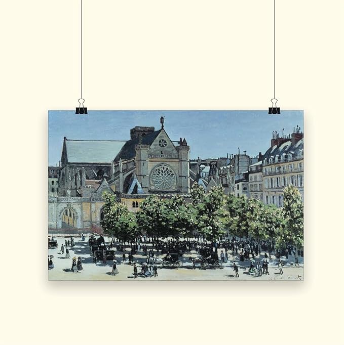 CFIOZYOS 40+ Monet Famous Print Posters St. Germain L'Auxerrois by Claude Monet Impressionism Canvas Poster Bedroom Decor Print Sports Landscape Office Room Decor Gift Unframe 16×24inch(40×60cm)