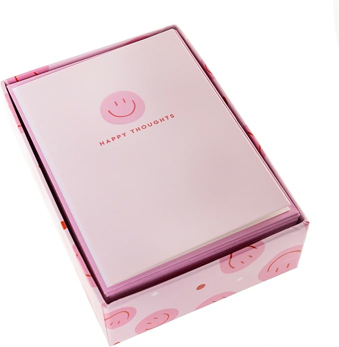 Graphique Smiley Face Boxed Cards, 16 Pack Set, All Occasion Greeting Cards with Envelopes, Blank Inside for Personalized Notes, 3.25" x 4.75"