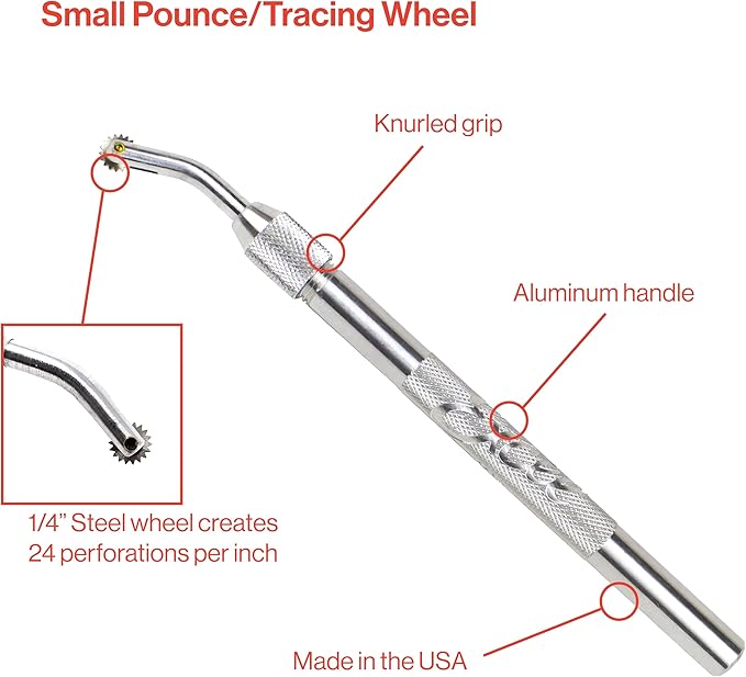 Excel Blades Pounce Wheel - 1/4-Inch Stainless Steel Tracing, Perforating, Cutting, Sewing, Quilting & Embossing Tool