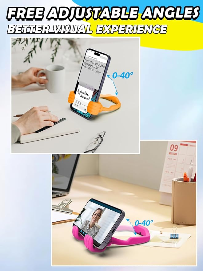 Stocking Stuffers for Teens Girls Boys Adults Cell Phone Stand: UPGRADE Adjustable Thumbs Up Lazy Phone Holder for Desk Cool Gadgets Fun Birthday Gift Ideas for Kids Teenager Women Gifts for Christmas
