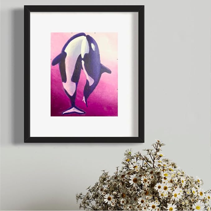 Painting4Real DIY Painting Class Kit for Adults with Video Tutorials: Learn to Paint Dancing Whales – How to Paint with Acrylics – Painting & Art Supplies – 9 Piece Acrylic Paint Set