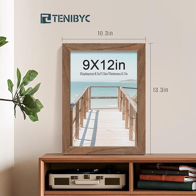 Picture Frame 4 Pack - Solid Wood Poster Photo Frame - Woodgrain Series - Room, Office, Gallery, Studio Display - Wall Hanging