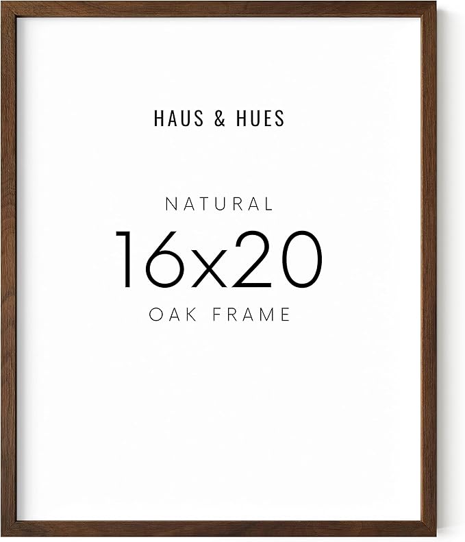 HAUS AND HUES Walnut Rustic Frame - 16x20 Wooden Poster Holder, Natural Wall Display