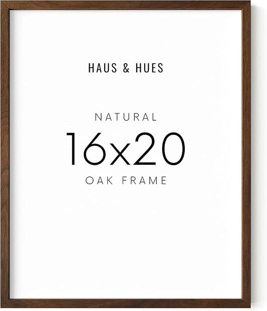 HAUS AND HUES Walnut Rustic Frame - 16x20 Wooden Poster Holder, Natural Wall Display