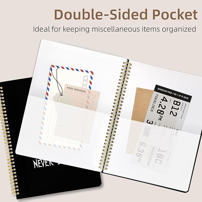 Cute Spiral Notebook journal A4 Aesthetic Pretty Design for Women Girls Kawaii with Pocket, 8.5 x 11 inch, Lined, Skeleton