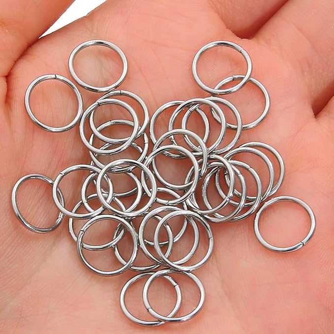 300pcs 10mm Stainless-Steel Jump Rings for Jewelry Making - 18 Gauge Silver Open Rings for DIY Bracelets, Earrings & Necklaces