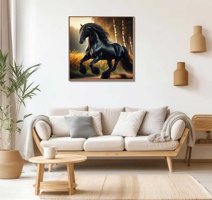 CSZPPQAF 5D Diamond Painting Kits for Adults, Animal Horse Diamond Art Kits for Adults Beginner, DIY Full Drill Gem Art Paint by Diamonds Dots Crafts Kits for Home Decor 13.7x13.7Inch