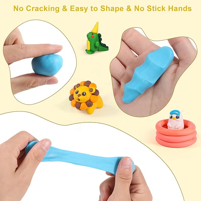 Polymer Clay 60 Colors, CiaraQ Modeling Clay for Kids, Oven Bake Clay with Sculpting Tools, Ideal for Sculpture, Crafting, DIY Projects