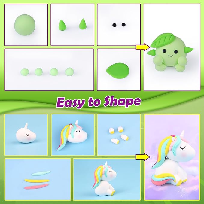 Air Dry Clay 64 Colors, Modeling Clay for Kids, DIY Molding Magic Clay, Gift for Kids