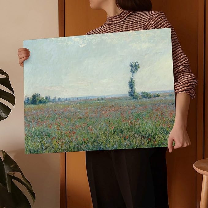 CFIOZYOS 40+ Monet Famous Print Posters Poppy Field 2 by Claude Monet Impressionism Poster for Teen Boys Room Wall Art Canvas Painting Print Frame 12×18inch(30×45cm)