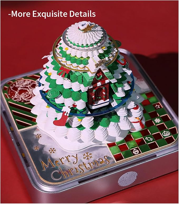 Time Piece Calendar 2025, 3D Memo Pads Paper Desk Calendar with LED Light, Tear Away Digital Calendar, Creative Carving Gift Desktop Decoration, Christmas Gift