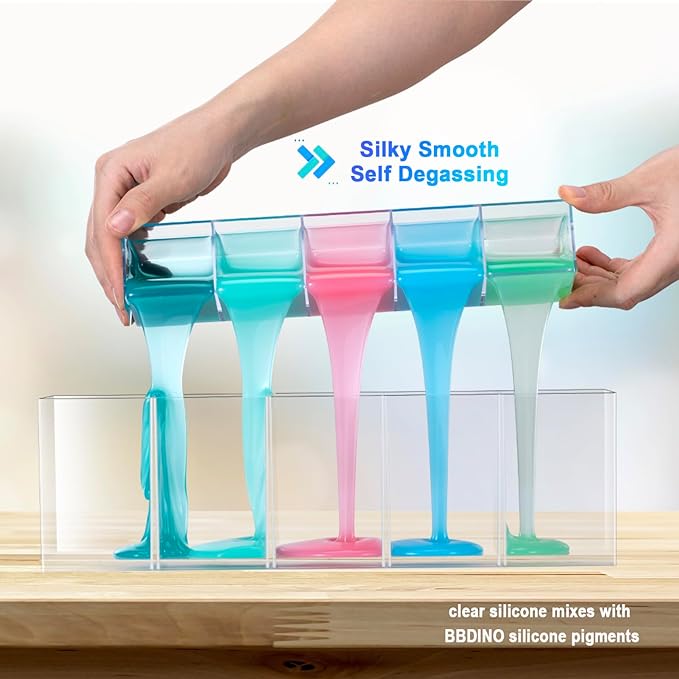 BBDINO Silicone Mold Making Kit, Liquid Silicone for Molds Making 30A Clear, High Strength Silicon Rubber 1 Gallon 8.8 Lbs 1:1 by Volume Ideal for Mold Casting of Resin/Jewelry/Candle/Concrete/Plaster