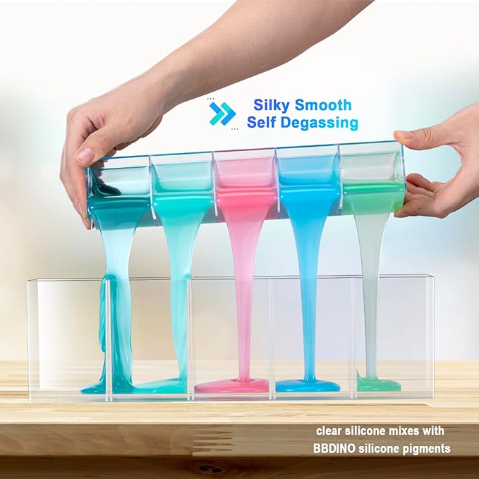 BBDINO Silicone Mold Making Kit, Liquid Silicone for Molds Making 30A Clear, High Strength Silicon Rubber 2 Gallon Kit 1:1 by Volume Ideal for Mold Casting of Resin/Jewelry/Candle/Concrete/Plaster