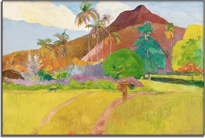 Paul Gauguin Canvas Wall Art Tahitian Landscape Poster Impressionist Art Nature Landscape Oil Painting Print Room Aesthetic Decor Suitable for Home Classroom Office Wall Decor Unframed12x18in/30x45cm