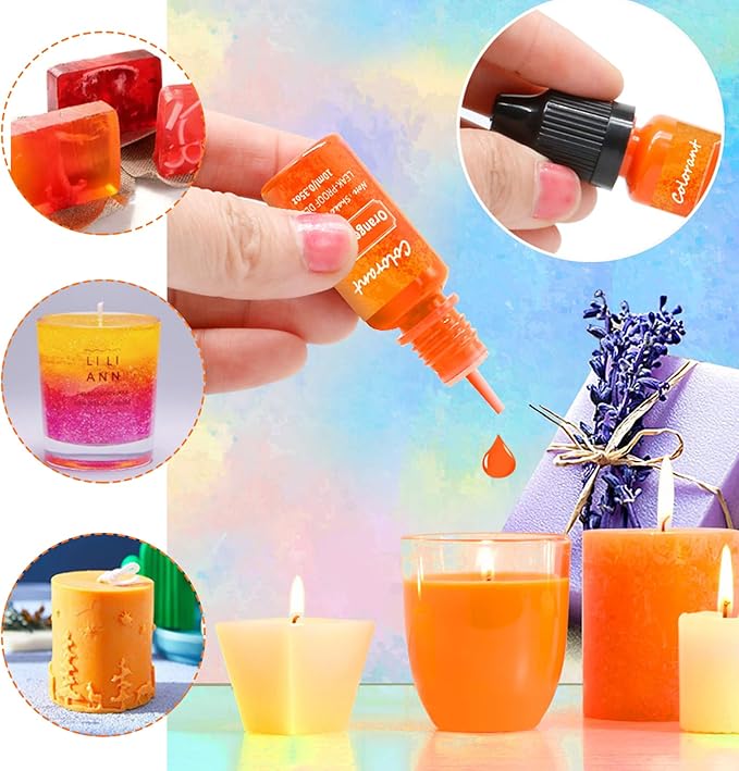 Wax Dye Candle Dye 10 Colors 10ml/Bottle Candle Colour Vivid Oil-Based Soap Highly Concentrate Colour for Making Supplies