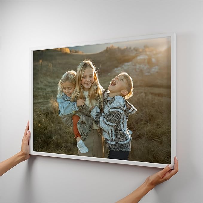 Mixtiles Official Custom Photo Tiles - Magnetic Wall Frames - Adhesive Sticker, no Nails - Personalized Printed Photos - Various Sizes and Frames - 27x20-1-Tile - Normal White