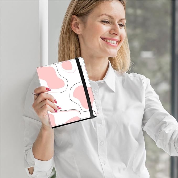 Photo Album 4x6-120 Photos Capacity,PU Leather Cover with Elastic Band,High Definition Waterproof PP Pages for Family Wedding Anniversary Baby Record,Pink cow