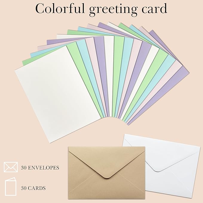 J6&H6 Card Making Kits For Creative people - 30 Blank Greeting Cards And Envelopes with Supplies and Stamp Set-Giftable DIY Greeting Card Set-Perfect for Birthdays Festive Celebrations Christmas Thank You