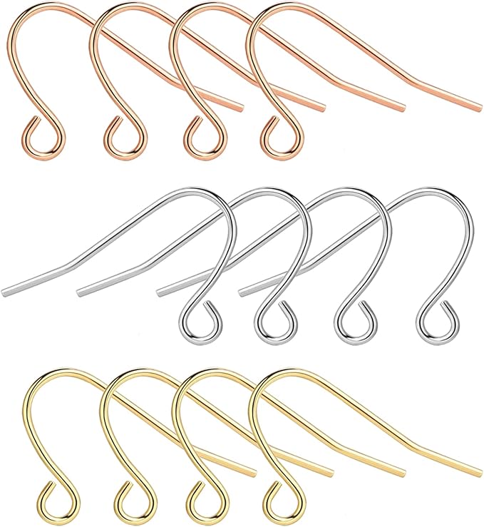 Rose Gold Earring Hooks - 630 pcs Earring Making kit with 14k Gold Hypoallergenic Earring Hooks, Jump Rings and Clear Rubber Earring Backs for DIY Jewelry Making