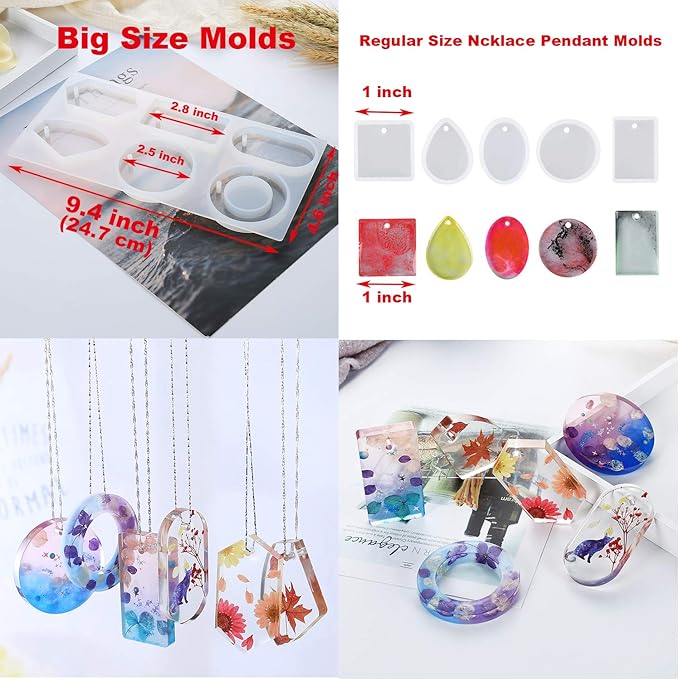EuTengHao 132Pcs Animal Silicone Molds DIY Resin Casting Kit Contains 4 Bears 3D Bear Rabbit Cat Paw Mold Necklace Pendant Time Gem Eiffel Tower Jewelry Crystal