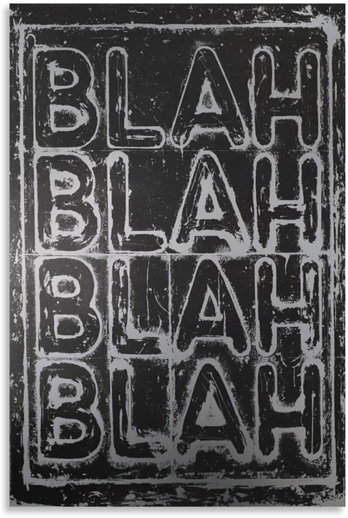 Mel Bochner (born 1940) Is An American Artist《'Blah, Blah, Blah' Limited Edition Color Shifting Print, 2022》Abstract Art Poster Poster Decorative Painting Canvas Wall Art Living Room Posters Bedroom P