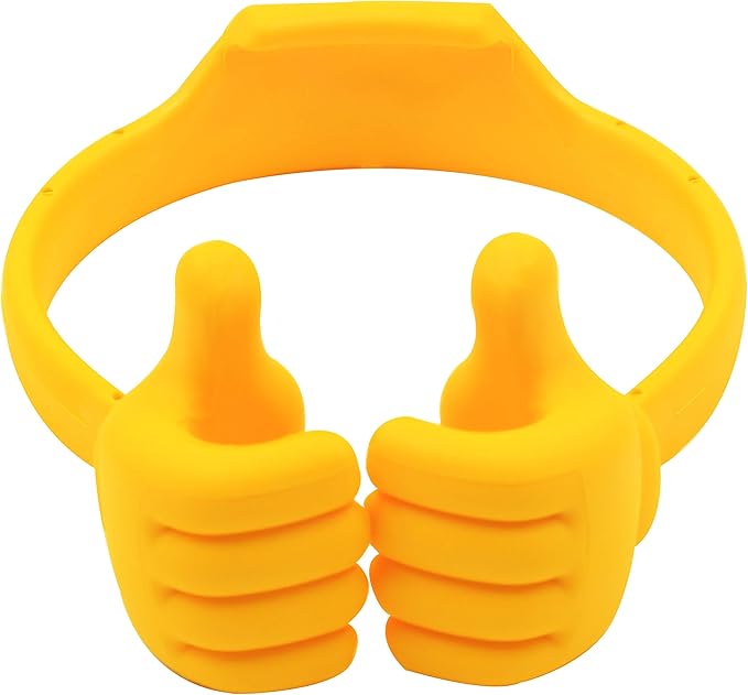 Honsky Cell Phone Stand Holder, Thumbs Up Lazy Phone Stand, Universal Adjustable Flexible, Cute Perfect Stocking Stuffers Gifts for Teen Girls, Compatible with Cell Phones & Tablets,Yellow