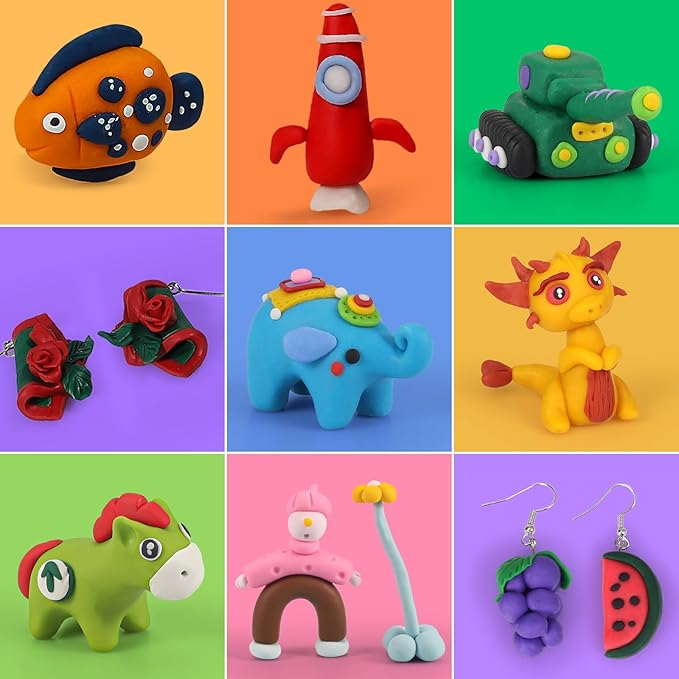 Polymer Clay - Ixiaoyoo 50 Colors Modeling Clay Set for Kids, Oven Baked Model Clay, Non-Sticky, with Sculpting Tools, Gfit for Children and Artists