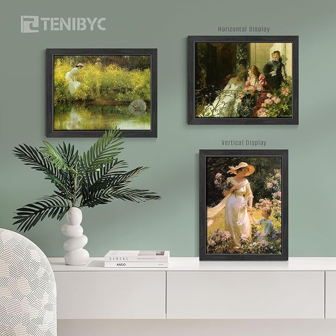 Picture Frame 4 Pack - Solid Wood Poster Photo Frame - Woodgrain Series - Room, Office, Gallery, Studio Display - Wall Hanging