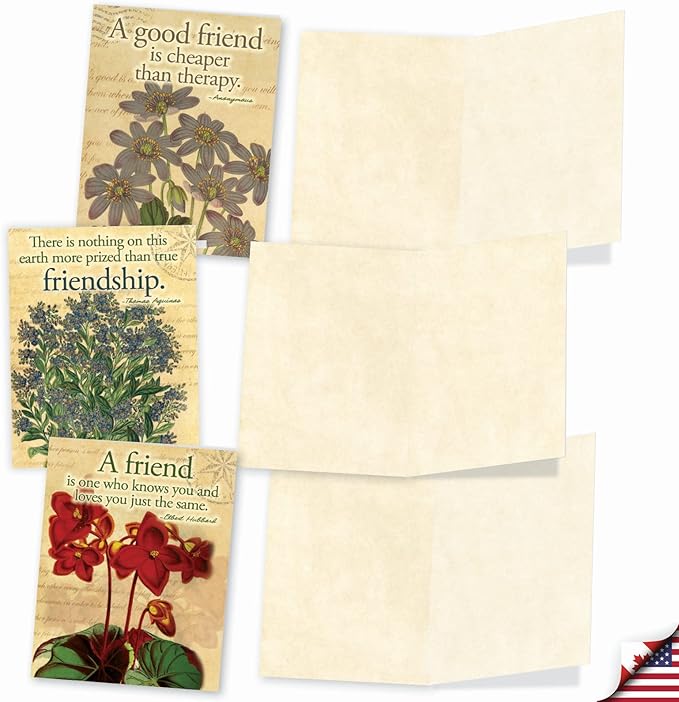The Best Card Company - 10 Assorted Flower Cards Blank for Women (4 x 5.12 Inch) - All Occasion Floral Greetings Boxed - Say it with Flowers M1710BN