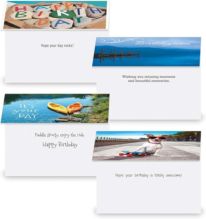 Current Mega Birthday Greeting Card Value Pack - Set of 40 (20 Designs), Large 5" x 7", Birthday Cards with Sentiments Inside, White Envelopes