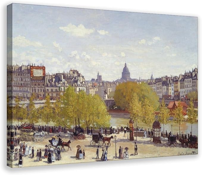 CFIOZYOS 40+ Monet Famous Print Posters Wharf of Louvre, Paris by Claude Monet Impressionism Art Wall Decoration Poster Family Bar Restaurant Garage Cafe Art Print Gift Frame 16×24inch(40×60cm)