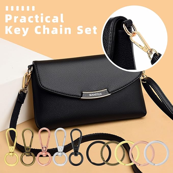 120PCS Swivel Clasps Lanyard Snap Hooks with Key Rings, Swivel Snap Hooks, Keychain Hook, 60 Pcs Large and Small Swivel Hooks, Swivel Clasp with 60 Key Rings for DIY Crafts,Lanyard Making,Pet Collar