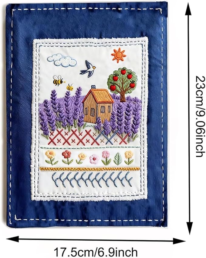 Embroidery Stitches Book Kit, DIY Embroidery Sewing Books for Beginners, Funny Embroiderys Stitching Book with Sewing Kit, Novelty Embroiderys Sampler Books Set, for Craft Lover Gift