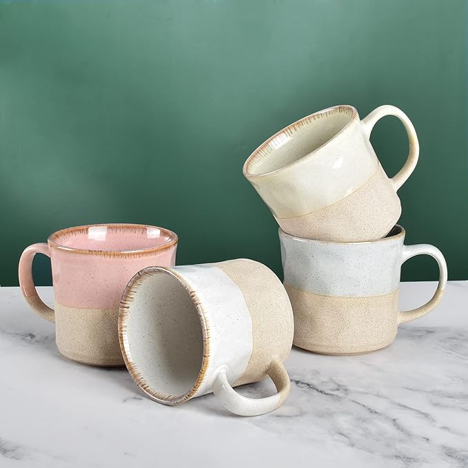 Bosmarlin Large Ceramic Coffee Mug, Big Tea Cup for Office and Home, 18 Oz, Dishwasher and Microwave Safe, 1 PCS (Green, 1)