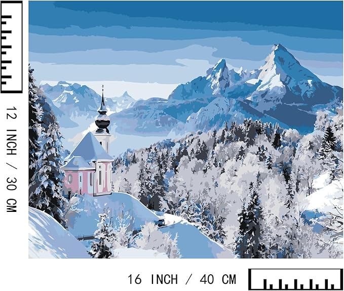 BAISITE Paint by Numbers Kit for Adults Beginners,16" Wx12 L 2 Pack Canvas for Painting Kits for Adults in Colorful Box-BAIPBN619-620