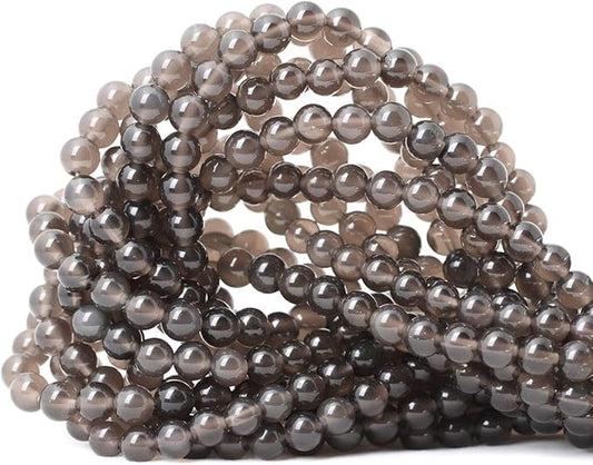 60PCS 6mm Natural Ice Obsidian Gemstone Round Loose Beads Crystal Energy Stone Healing Power for DIY Jewelry Making 1 Strand 15"