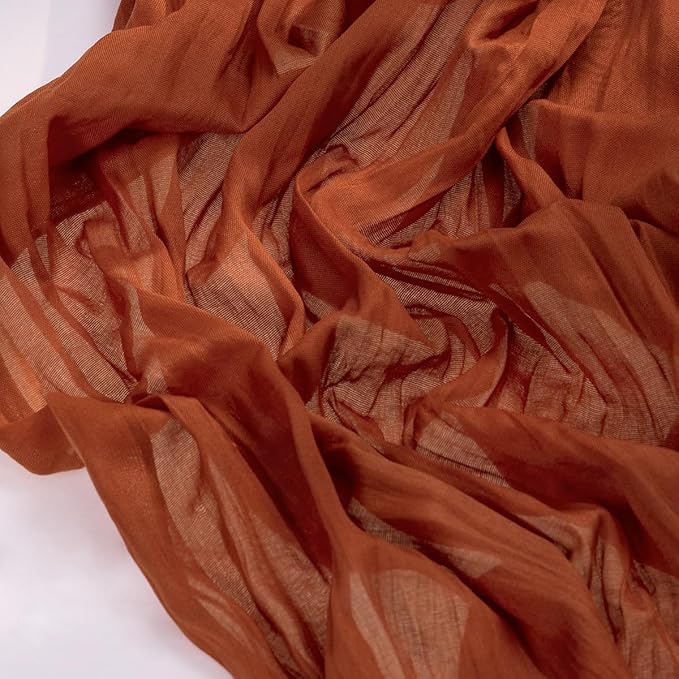 Socomi 15pcs Terracotta Fall Thanksgiving Cheesecloth Table Runner Boho Rustic Gauze 120 inch 10FT Cheese Cloth Runner for Wedding Party Baby Shower Birthday Home Decor Holiday Decorations